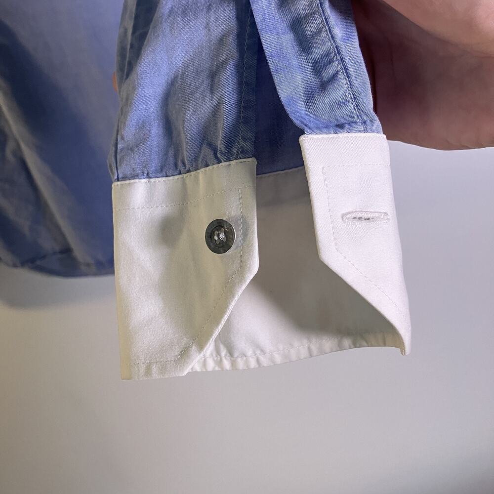 Daniele Alessandrini Shirt Womens 42 Contrast Collar Cuffs‎ Made in Italy Dressy - Picture 9 of 16
